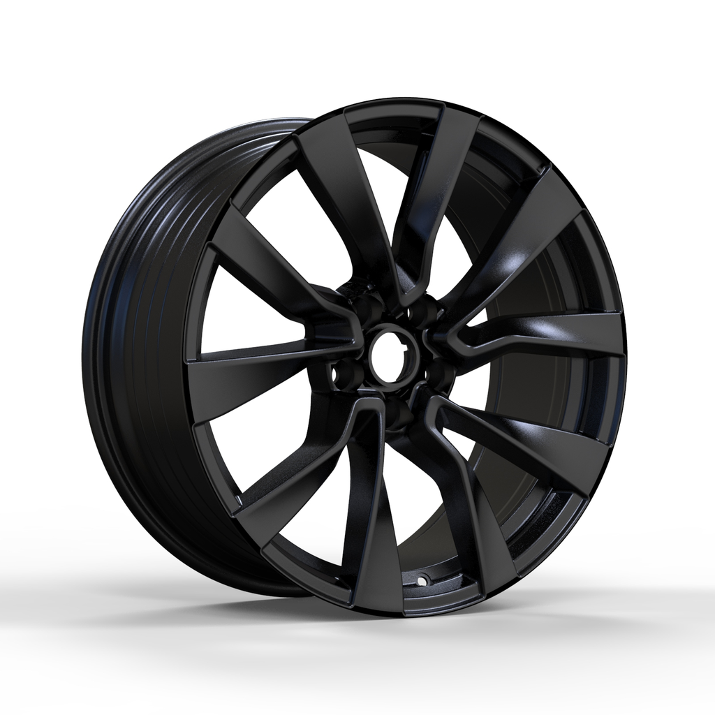 18x8.5 5x114.3 +35 CB: 64.1 Matt Black - Direct Fit Tesla
